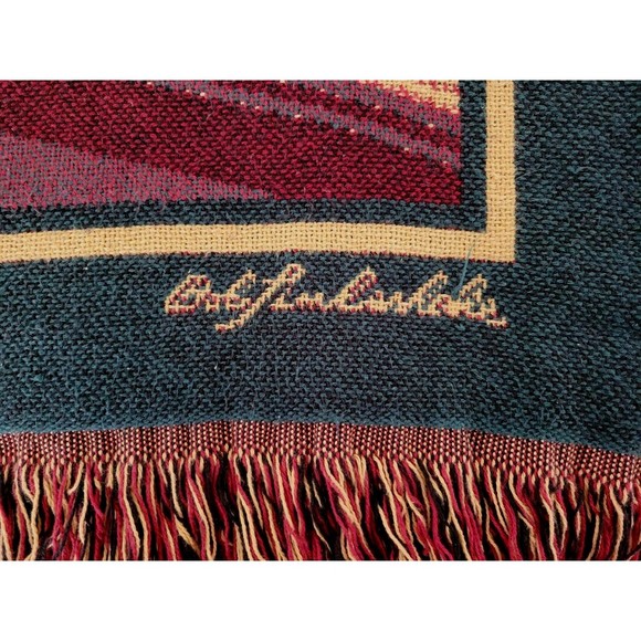 BOB TIMBERLAKE Triple Woven Tapestry Afghan Blanket Christmas Bears in Window - Picture 4 of 5